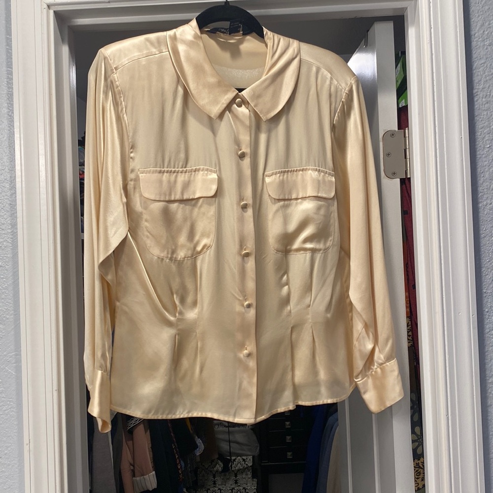 Ralph Lauren 100% Silk Button Down Blouse
